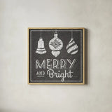 All About The Holidays II BW by Beth Grove. Shown in a natural wood glass frame for a timeless modern aesthetic. Available as an archival giclee rolled canvas, fine art paper, or poster print. SKU 73350a.