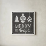 All About The Holidays II BW by Beth Grove. Shown in a crisp white glass frame for a clean and minimalist style. Available as an archival giclee rolled canvas, fine art paper, or poster print. SKU 73350a.