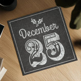 All About The Holidays IV BW by Beth Grove. Shown as a detailed flat fine art print, highlighting archival giclee quality. Available as an archival giclee rolled canvas, fine art paper, or poster print. SKU 73352a.