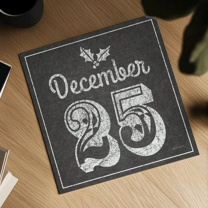 All About The Holidays IV BW by Beth Grove. Shown as a detailed flat fine art print, highlighting archival giclee quality. Available as an archival giclee rolled canvas, fine art paper, or poster print. SKU 73352a.