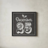 All About The Holidays IV BW by Beth Grove. Shown in a sleek black glass frame for a contemporary gallery look. Available as an archival giclee rolled canvas, fine art paper, or poster print. SKU 73352a.