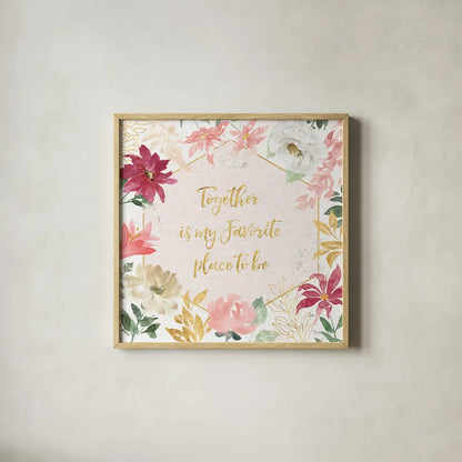 All You Need is Love II by Beth Grove. Shown in a natural wood glass frame for a timeless modern aesthetic. Available as an archival giclee rolled canvas, fine art paper, or poster print. SKU 55405a.