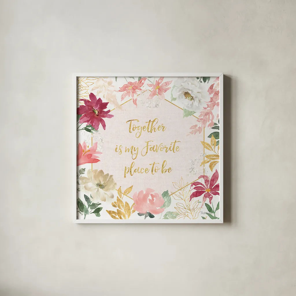 All You Need is Love II by Beth Grove. Shown in a crisp white glass frame for a clean and minimalist style. Available as an archival giclee rolled canvas, fine art paper, or poster print. SKU 55405a.