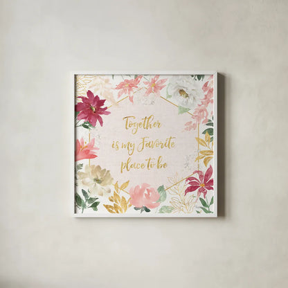 All You Need is Love II by Beth Grove. Shown in a crisp white glass frame for a clean and minimalist style. Available as an archival giclee rolled canvas, fine art paper, or poster print. SKU 55405a.