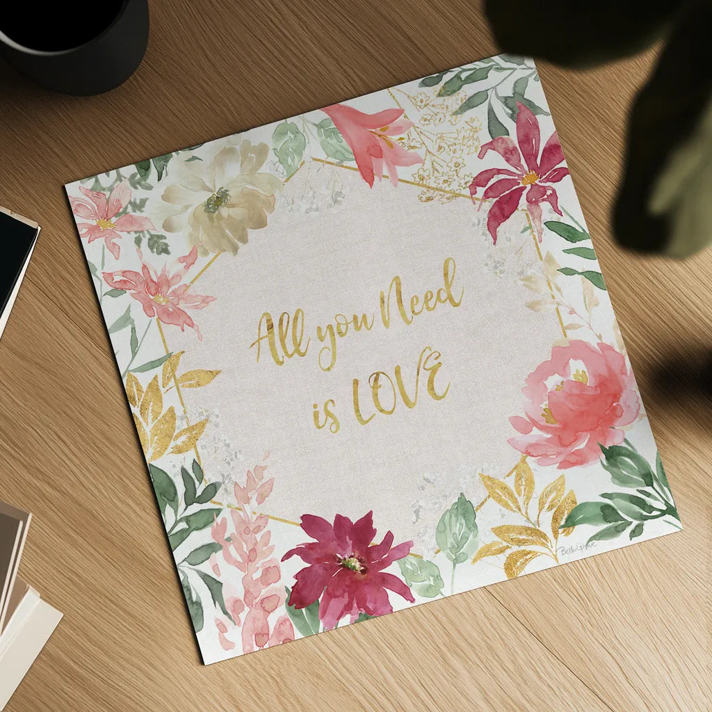 All You Need is Love III by Beth Grove. Shown as a detailed flat fine art print, highlighting archival giclee quality. Available as an archival giclee rolled canvas, fine art paper, or poster print. SKU 55406a.