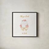 All You Need is Love IX by Beth Grove. Shown in a sleek black glass frame for a contemporary gallery look. Available as an archival giclee rolled canvas, fine art paper, or poster print. SKU 55412a.