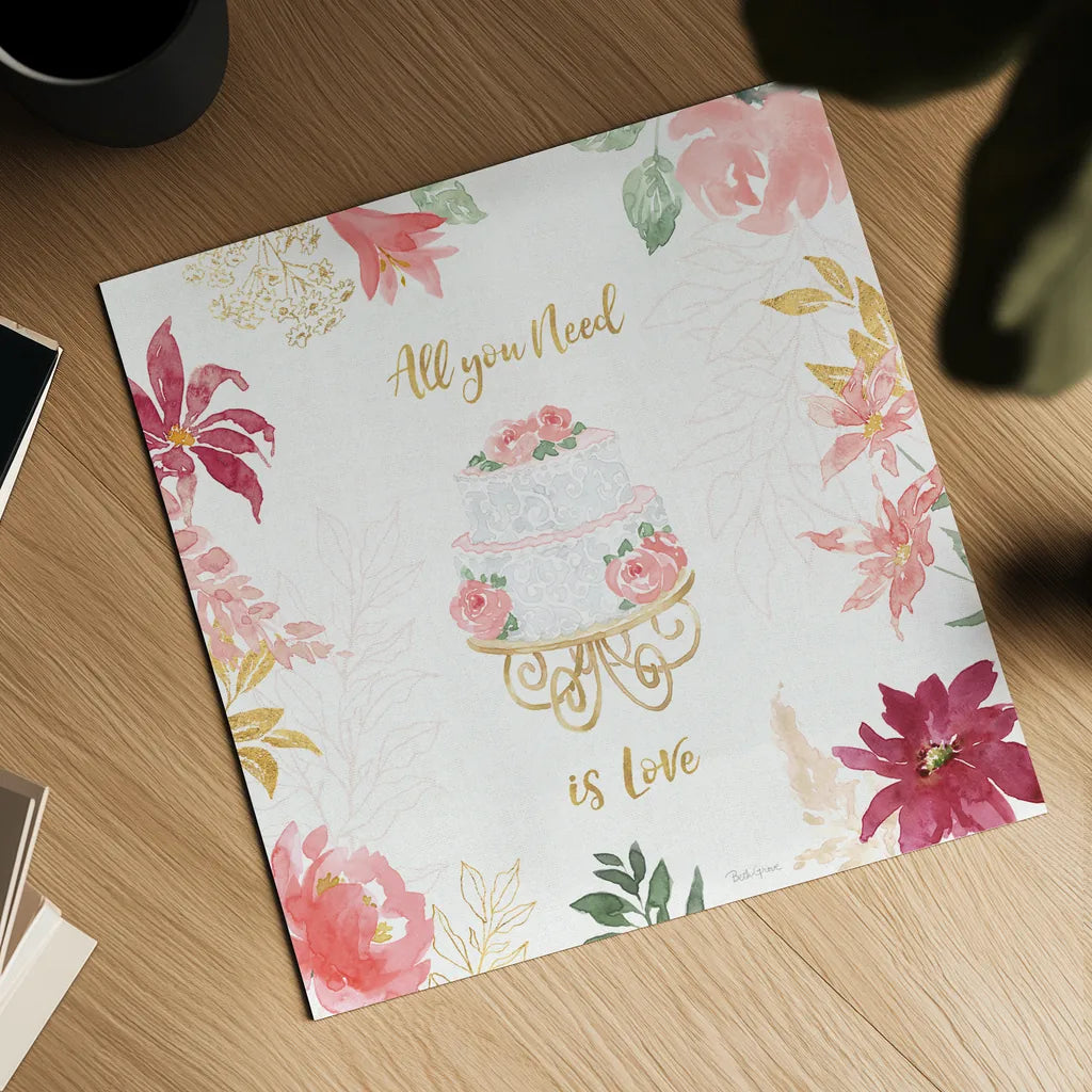 All You Need is Love V by Beth Grove. Shown as a detailed flat fine art print, highlighting archival giclee quality. Available as an archival giclee rolled canvas, fine art paper, or poster print. SKU 55408a.