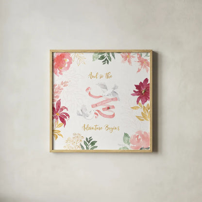 All You Need is Love VI by Beth Grove. Shown in a natural wood glass frame for a timeless modern aesthetic. Available as an archival giclee rolled canvas, fine art paper, or poster print. SKU 55409a.