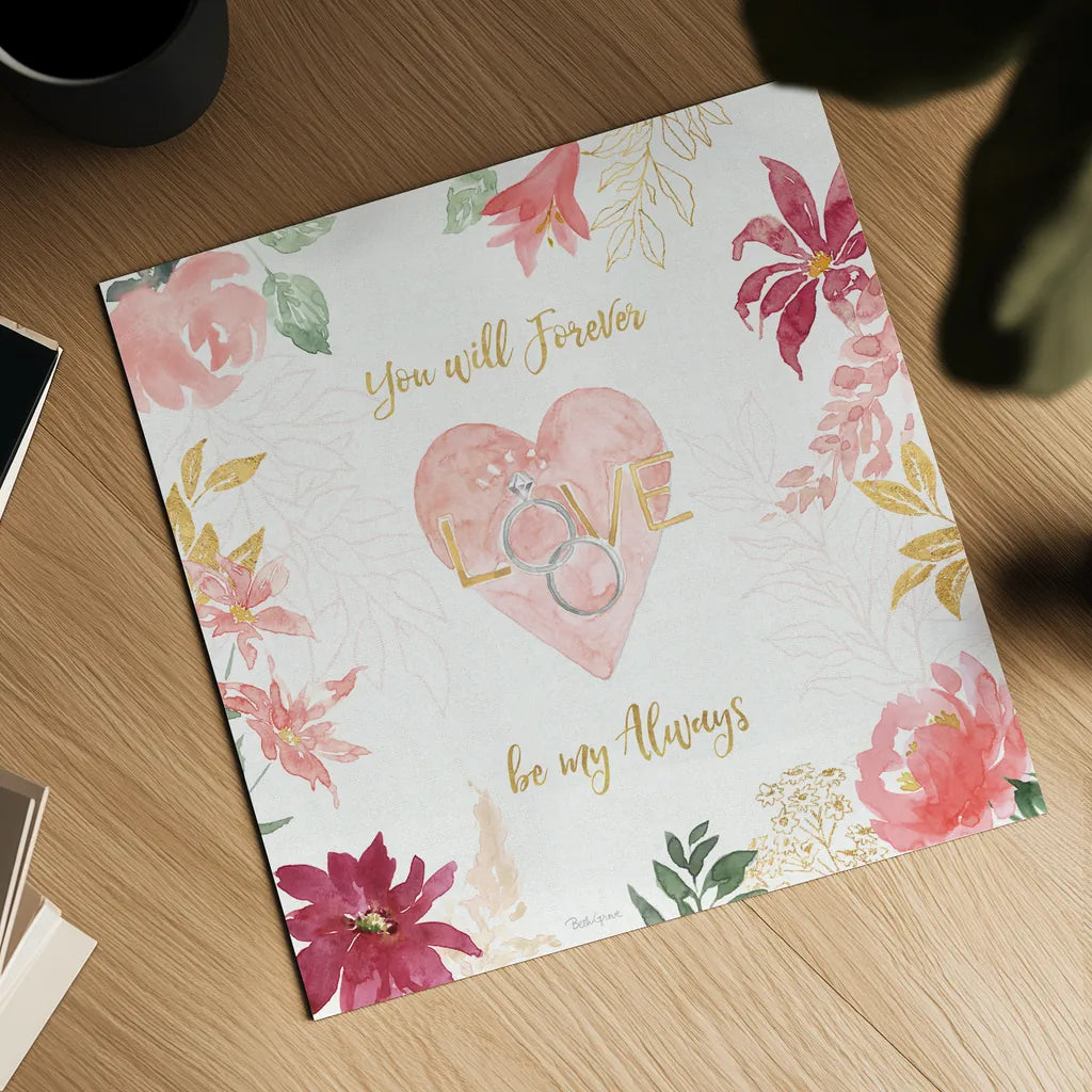 All You Need is Love VII by Beth Grove. Shown as a detailed flat fine art print, highlighting archival giclee quality. Available as an archival giclee rolled canvas, fine art paper, or poster print. SKU 55410a.