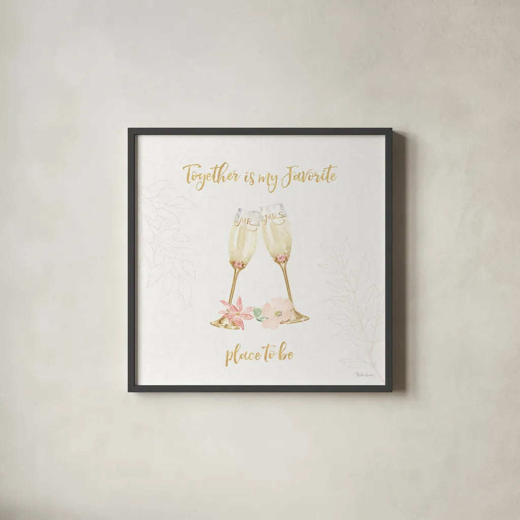 All You Need is Love VIII by Beth Grove. Shown in a sleek black glass frame for a contemporary gallery look. Available as an archival giclee rolled canvas, fine art paper, or poster print. SKU 55411a.