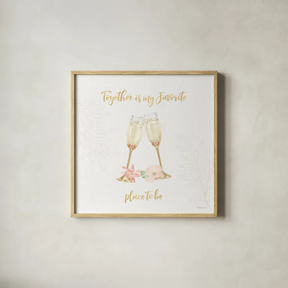 All You Need is Love VIII by Beth Grove. Shown in a natural wood glass frame for a timeless modern aesthetic. Available as an archival giclee rolled canvas, fine art paper, or poster print. SKU 55411a.