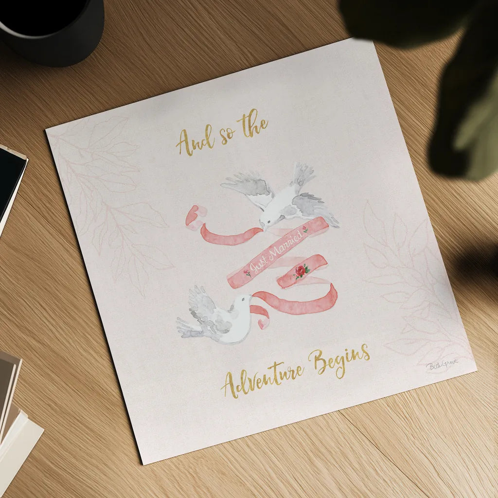 All You Need is Love X Pink by Beth Grove. Shown as a detailed flat fine art print, highlighting archival giclee quality. Available as an archival giclee rolled canvas, fine art paper, or poster print. SKU 55417a.