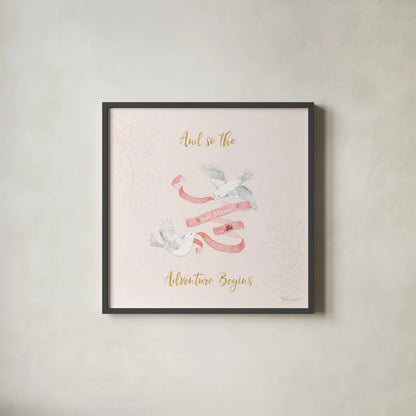 All You Need is Love X Pink by Beth Grove. Shown in a sleek black glass frame for a contemporary gallery look. Available as an archival giclee rolled canvas, fine art paper, or poster print. SKU 55417a.