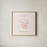 All You Need is Love X Pink by Beth Grove. Shown in a natural wood glass frame for a timeless modern aesthetic. Available as an archival giclee rolled canvas, fine art paper, or poster print. SKU 55417a.