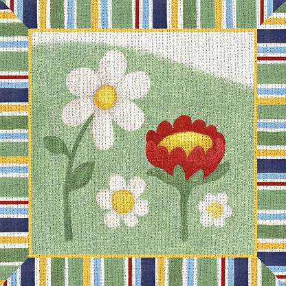 Americana Garden I with border by Beth Grove. SKU 27287a. Archival Giclee Fine art print for wall decor.