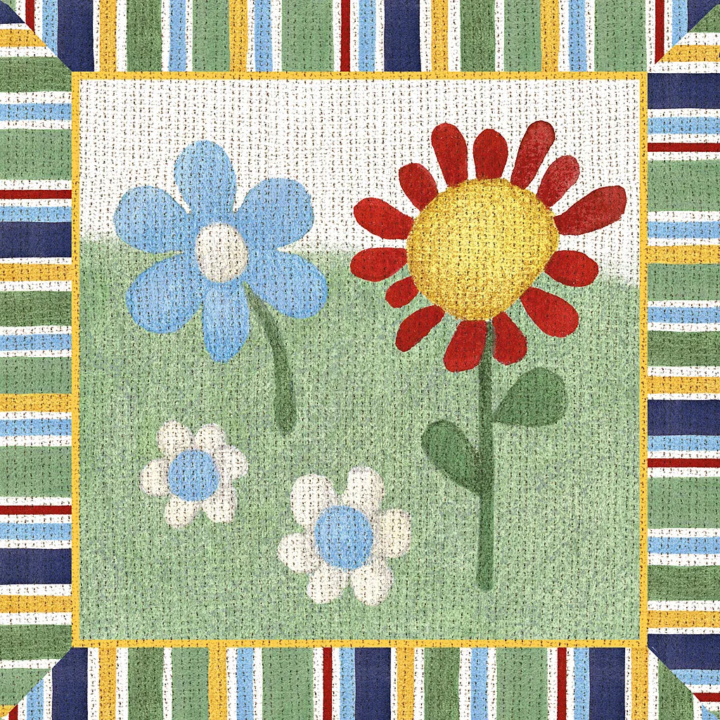 Americana Garden II with border by Beth Grove. SKU 27289a. Archival Giclee Fine art print for wall decor.