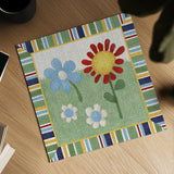 Americana Garden II with border by Beth Grove. Shown as a detailed flat fine art print, highlighting archival giclee quality. Available as an archival giclee rolled canvas, fine art paper, or poster print. SKU 27289a.