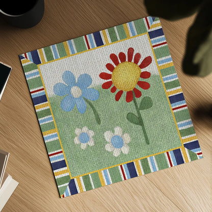 Americana Garden II with border by Beth Grove. Shown as a detailed flat fine art print, highlighting archival giclee quality. Available as an archival giclee rolled canvas, fine art paper, or poster print. SKU 27289a.