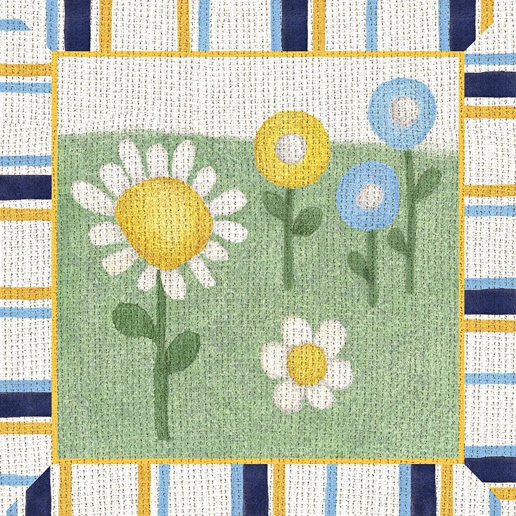 Americana Garden III with border by Beth Grove. SKU 27291a. Archival Giclee Fine art print for wall decor.