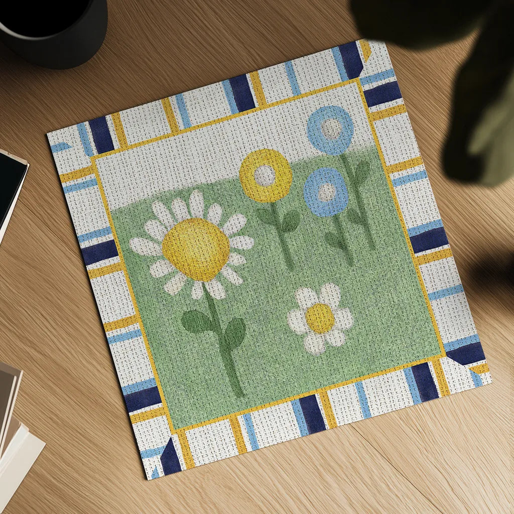 Americana Garden III with border by Beth Grove. Shown as a detailed flat fine art print, highlighting archival giclee quality. Available as an archival giclee rolled canvas, fine art paper, or poster print. SKU 27291a.