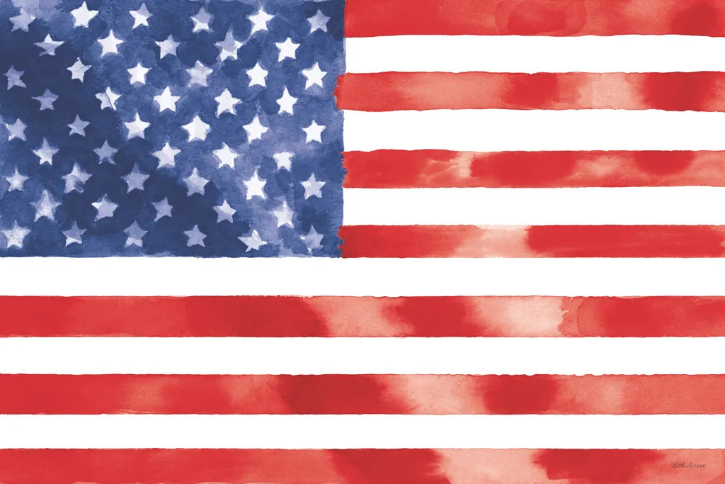 Americana Style Flag II by Beth Grove. SKU 79934i. Archival Giclee Fine art print for wall decor.