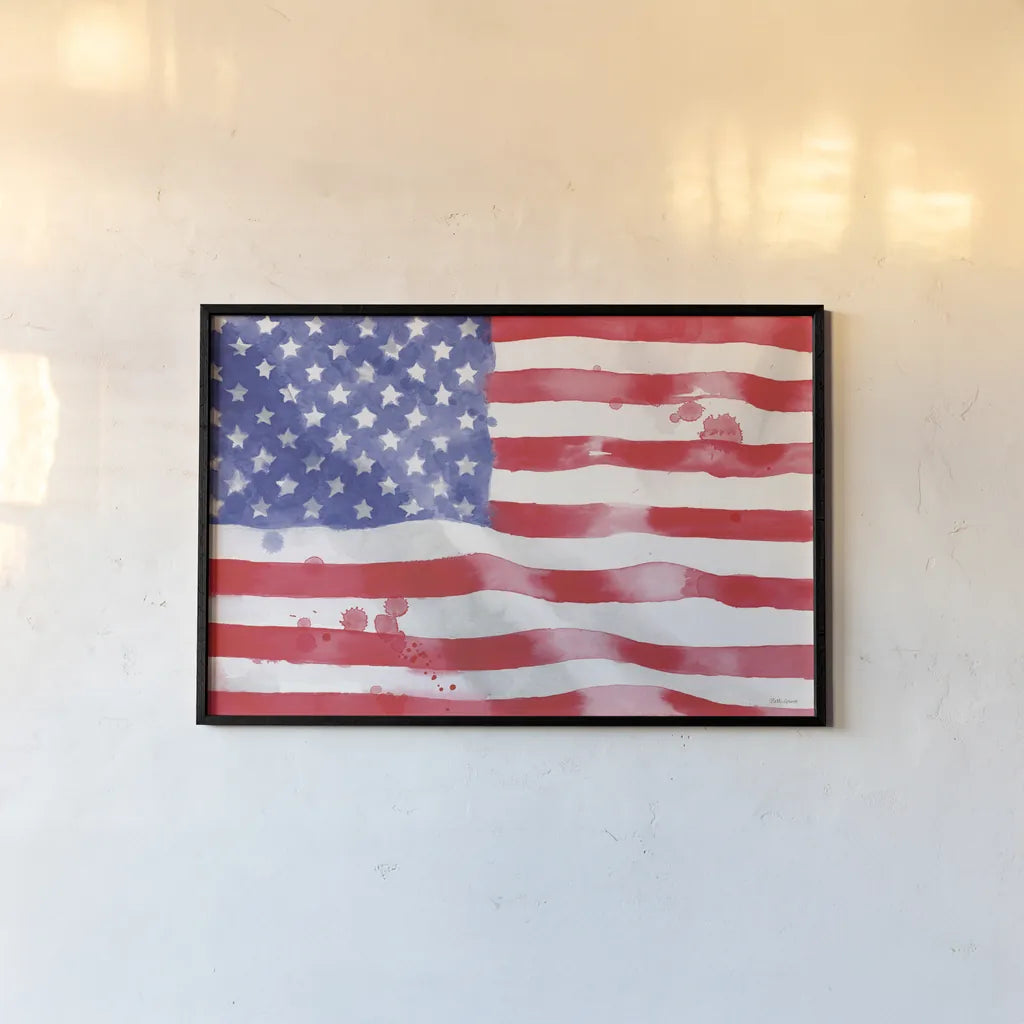 Americana Style I by Beth Grove. shown as a paper print in a black flame. Available as a archival giclee rolled canvas, fine art paper, or poster print. SKU 69480i.