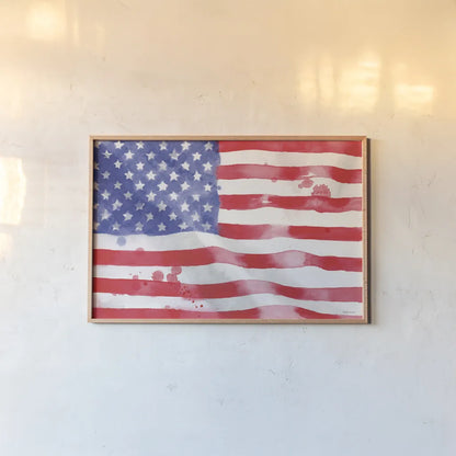 Americana Style I by Beth Grove. shown as a paper print in a natural frame. Available as a archival giclee rolled canvas, fine art paper, or poster print. SKU 69480i.