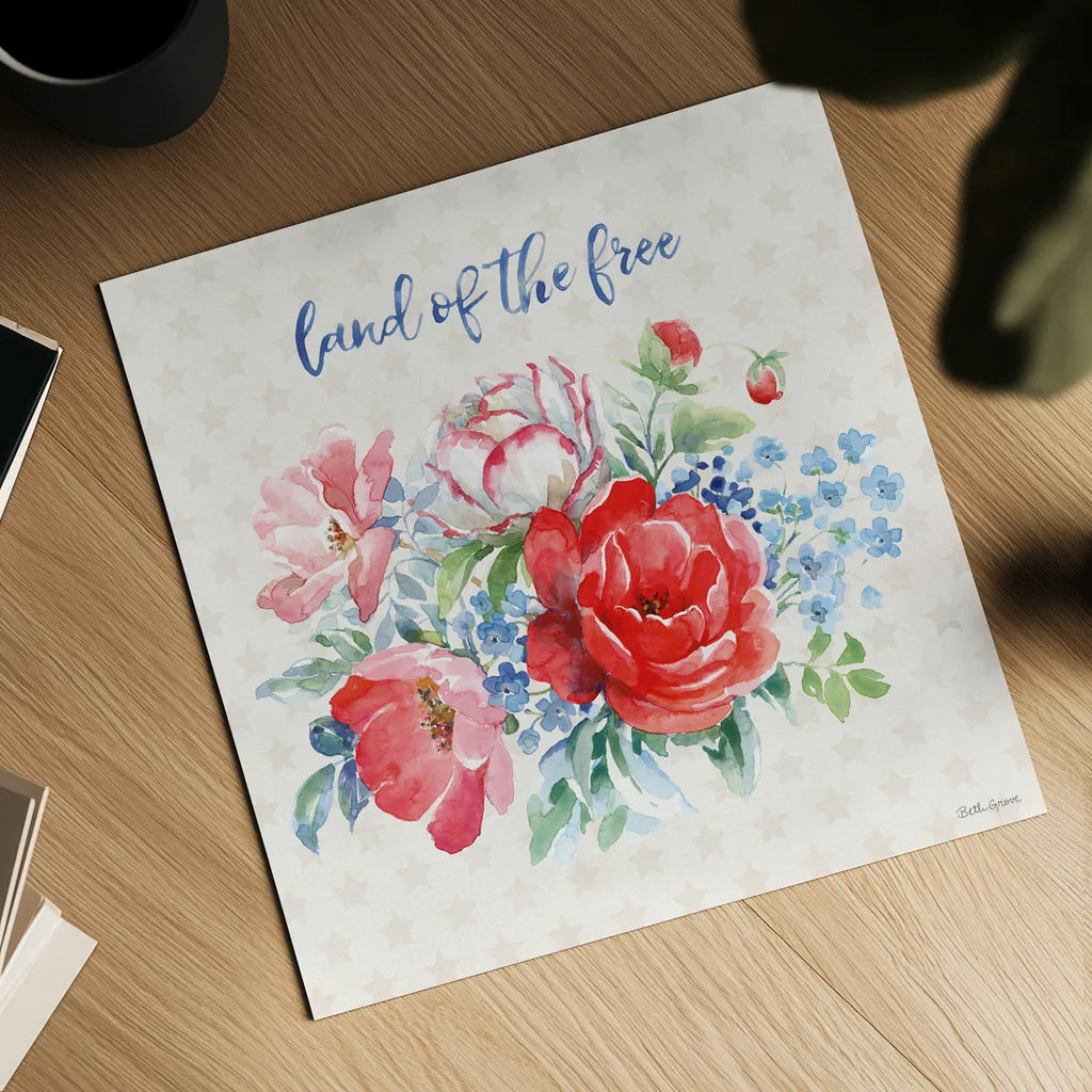 Americana Style II by Beth Grove. Shown as a detailed flat fine art print, highlighting archival giclee quality. Available as an archival giclee rolled canvas, fine art paper, or poster print. SKU 69481a.