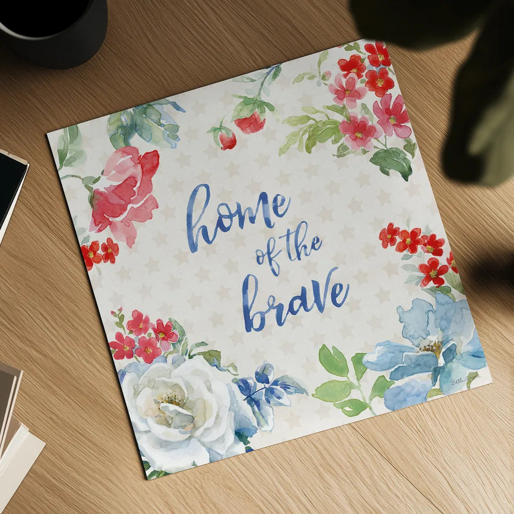 Americana Style V by Beth Grove. Shown as a detailed flat fine art print, highlighting archival giclee quality. Available as an archival giclee rolled canvas, fine art paper, or poster print. SKU 69484a.