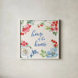 Americana Style V by Beth Grove. Shown in a crisp white glass frame for a clean and minimalist style. Available as an archival giclee rolled canvas, fine art paper, or poster print. SKU 69484a.