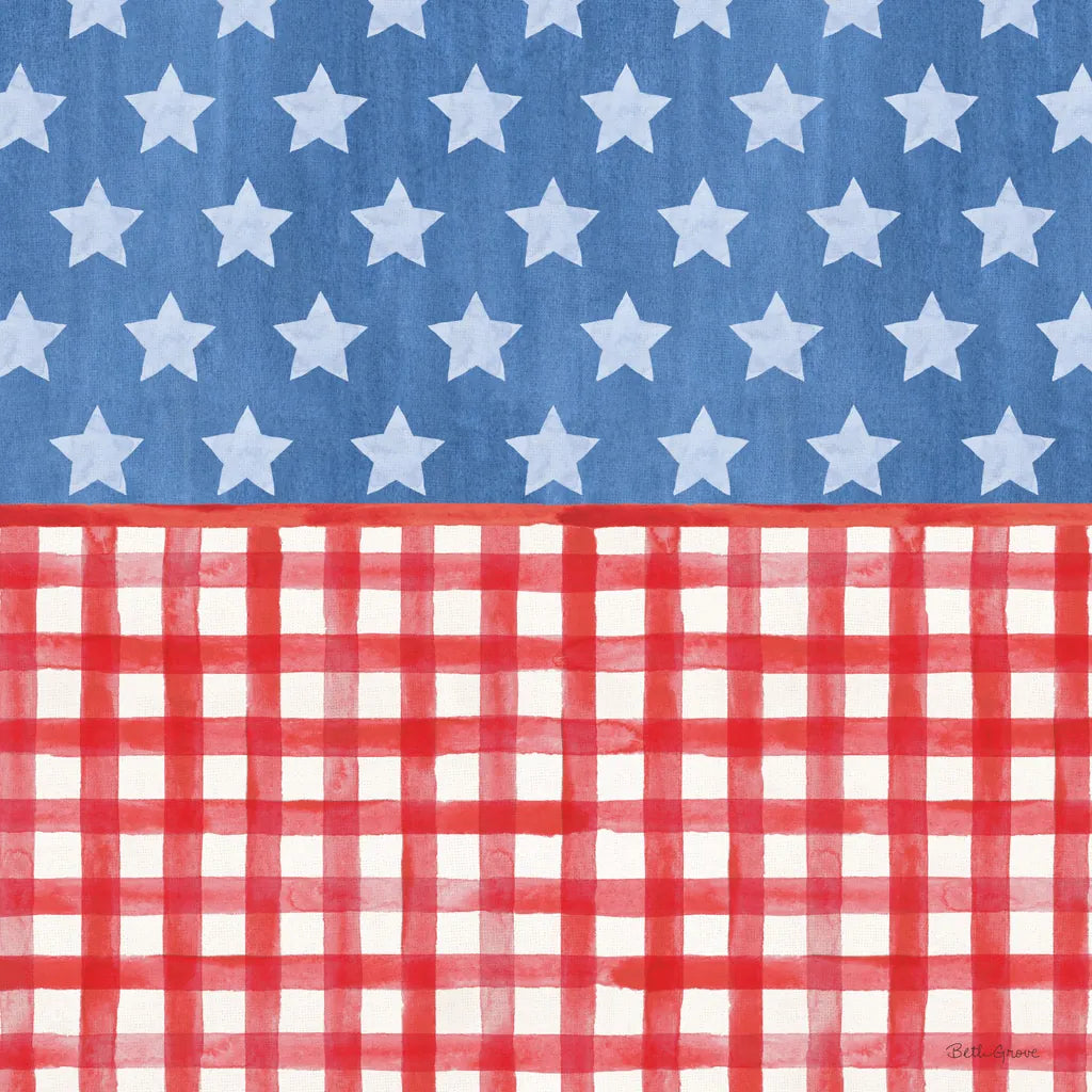 Americana Style VI No Words by Beth Grove. SKU 70413a. Archival Giclee Fine art print for wall decor.