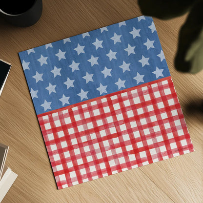 Americana Style VI No Words by Beth Grove. Shown as a detailed flat fine art print, highlighting archival giclee quality. Available as an archival giclee rolled canvas, fine art paper, or poster print. SKU 70413a.