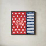 Americana Style VII by Beth Grove. Shown in a sleek black glass frame for a contemporary gallery look. Available as an archival giclee rolled canvas, fine art paper, or poster print. SKU 69486a.