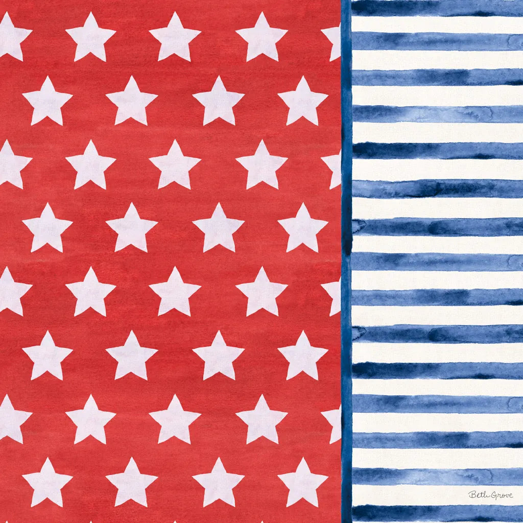 Americana Style VII No Words by Beth Grove. SKU 70414a. Archival Giclee Fine art print for wall decor.