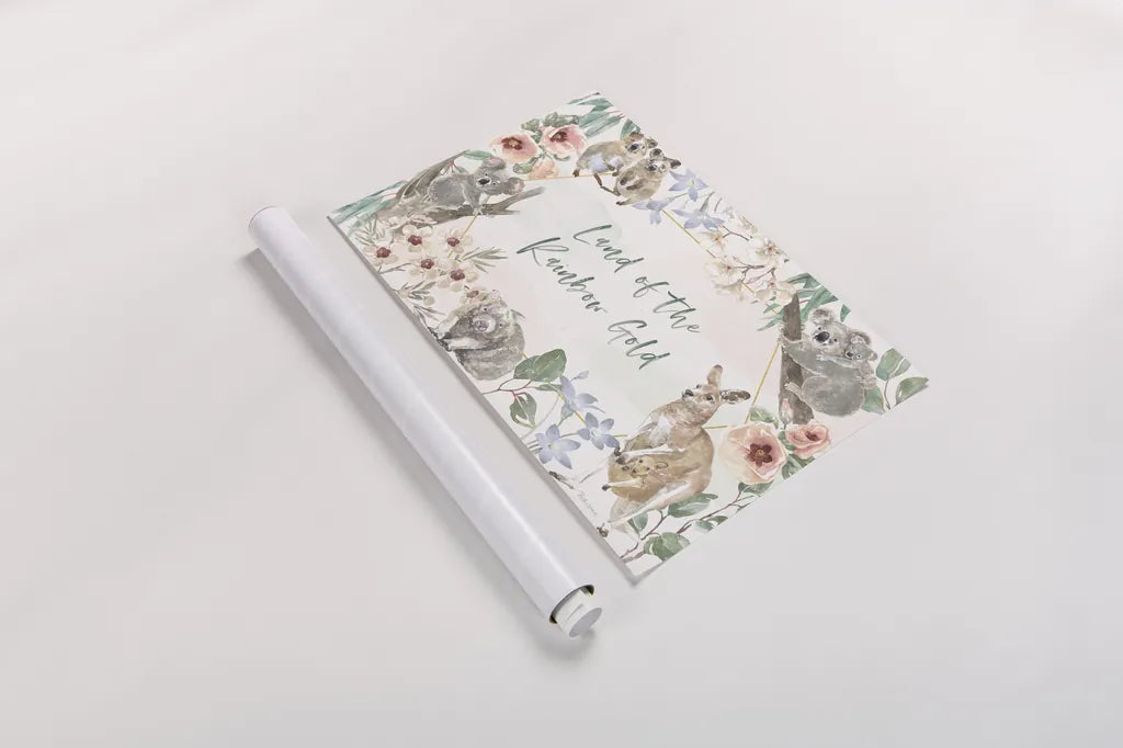 Aussie Love I by Beth Grove. shown as a rolled paper print. Available as archival giclee rolled canvas, fine art paper, or poster print. SKU 62828i.