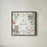 Aussie Love II by Beth Grove. Shown in a sleek black glass frame for a contemporary gallery look. Available as an archival giclee rolled canvas, fine art paper, or poster print. SKU 62829a.