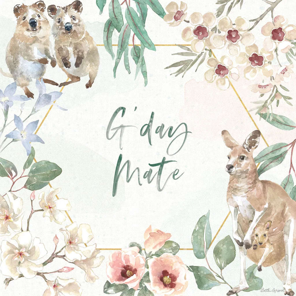 Aussie Love III by Beth Grove. SKU 62830a. Archival Giclee Fine art print for wall decor.