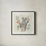 Aussie Love IV by Beth Grove. Shown in a sleek black glass frame for a contemporary gallery look. Available as an archival giclee rolled canvas, fine art paper, or poster print. SKU 62831a.