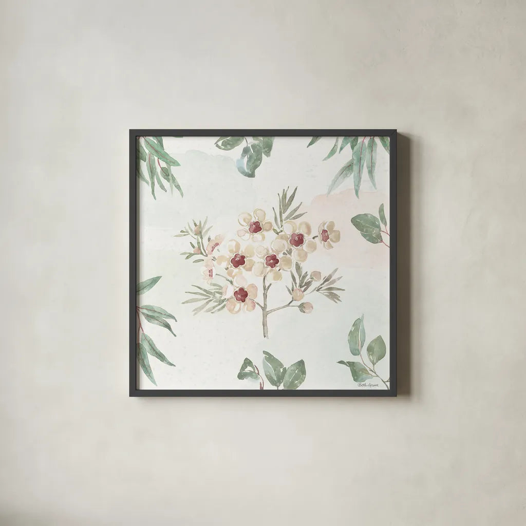 Aussie Love IX by Beth Grove. Shown in a sleek black glass frame for a contemporary gallery look. Available as an archival giclee rolled canvas, fine art paper, or poster print. SKU 62836a.