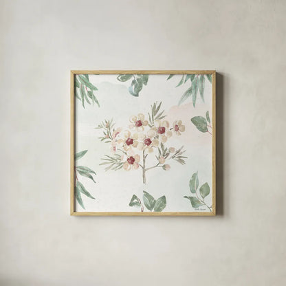 Aussie Love IX by Beth Grove. Shown in a natural wood glass frame for a timeless modern aesthetic. Available as an archival giclee rolled canvas, fine art paper, or poster print. SKU 62836a.