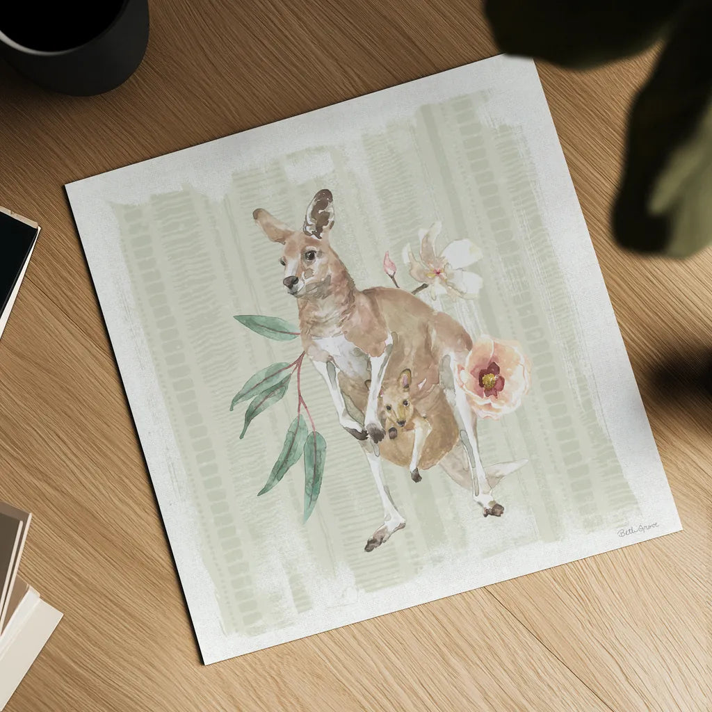 Aussie Love V by Beth Grove. Shown as a detailed flat fine art print, highlighting archival giclee quality. Available as an archival giclee rolled canvas, fine art paper, or poster print. SKU 62832a.