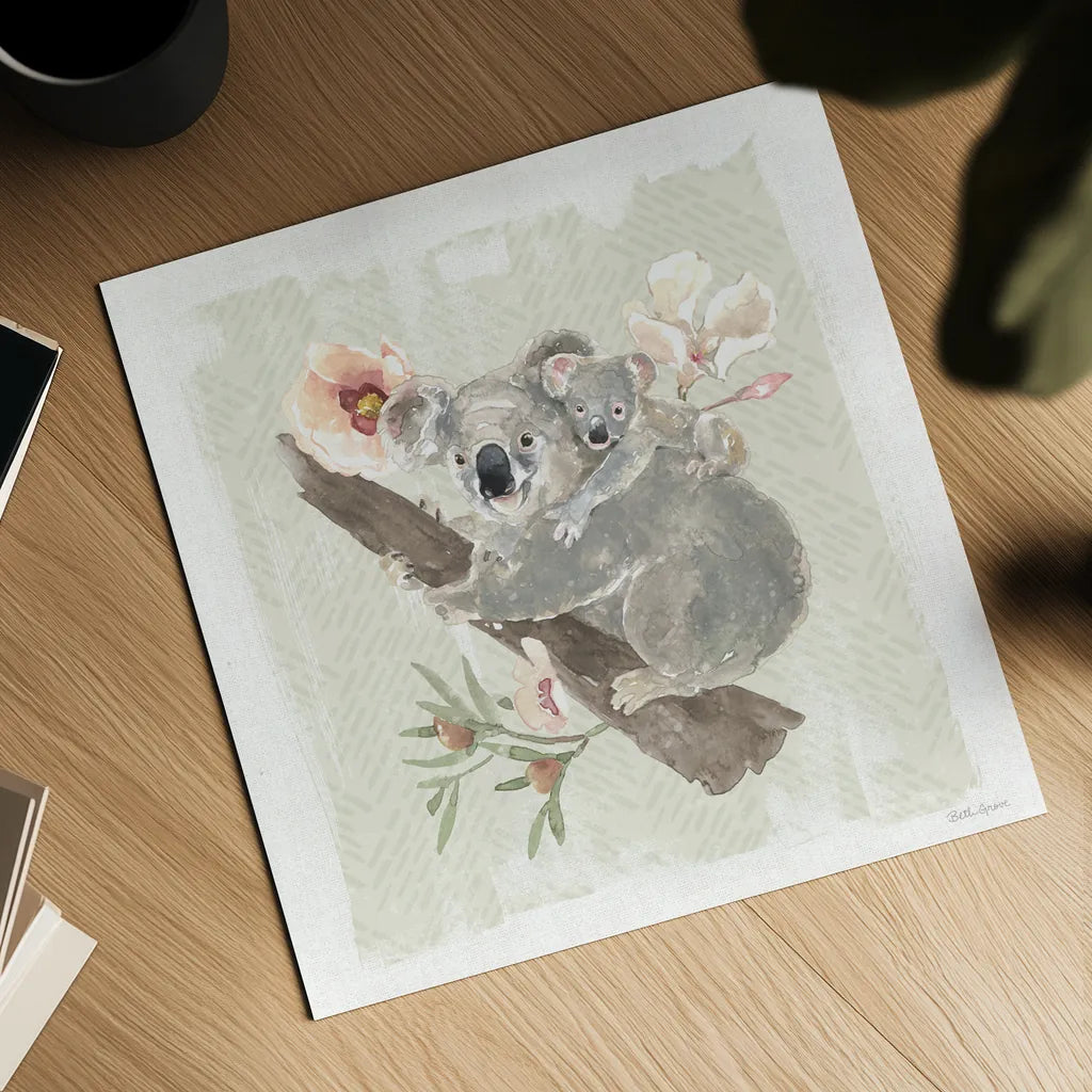 Aussie Love VII by Beth Grove. Shown as a detailed flat fine art print, highlighting archival giclee quality. Available as an archival giclee rolled canvas, fine art paper, or poster print. SKU 62834a.