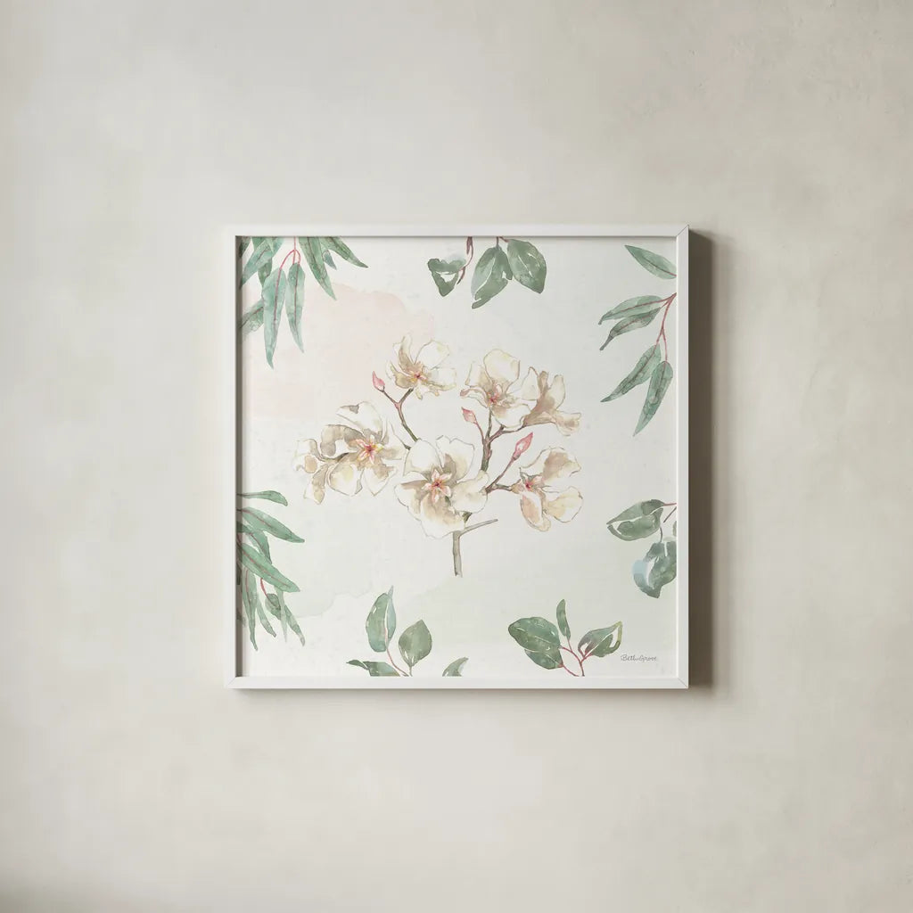 Aussie Love X by Beth Grove. Shown in a crisp white glass frame for a clean and minimalist style. Available as an archival giclee rolled canvas, fine art paper, or poster print. SKU 62837a.