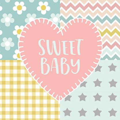 Baby Quilt I Sweet Baby by Beth Grove. SKU 32058a. Archival Giclee Fine art print for wall decor.