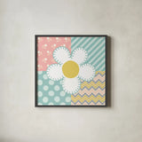 Baby Quilt II by Beth Grove. Shown in a sleek black glass frame for a contemporary gallery look. Available as an archival giclee rolled canvas, fine art paper, or poster print. SKU 24661a.