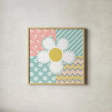 Baby Quilt II by Beth Grove. Shown in a natural wood glass frame for a timeless modern aesthetic. Available as an archival giclee rolled canvas, fine art paper, or poster print. SKU 24661a.
