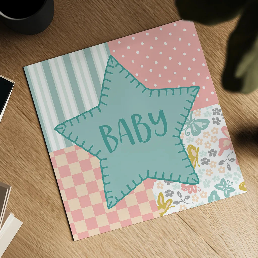 Baby Quilt IV Baby by Beth Grove. Shown as a detailed flat fine art print, highlighting archival giclee quality. Available as an archival giclee rolled canvas, fine art paper, or poster print. SKU 32059a.