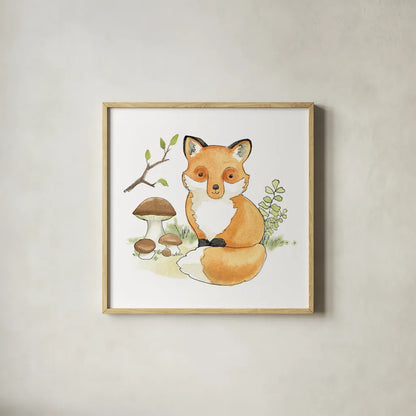 Baby Woodland I by Beth Grove. Shown in a natural wood glass frame for a timeless modern aesthetic. Available as an archival giclee rolled canvas, fine art paper, or poster print. SKU 27730a.