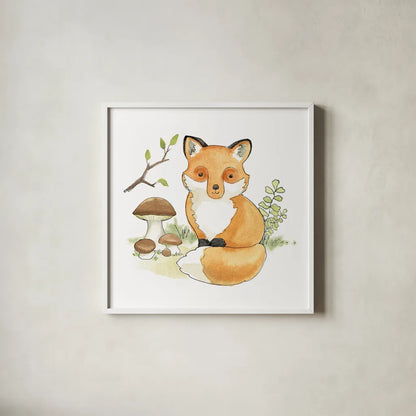 Baby Woodland I by Beth Grove. Shown in a crisp white glass frame for a clean and minimalist style. Available as an archival giclee rolled canvas, fine art paper, or poster print. SKU 27730a.