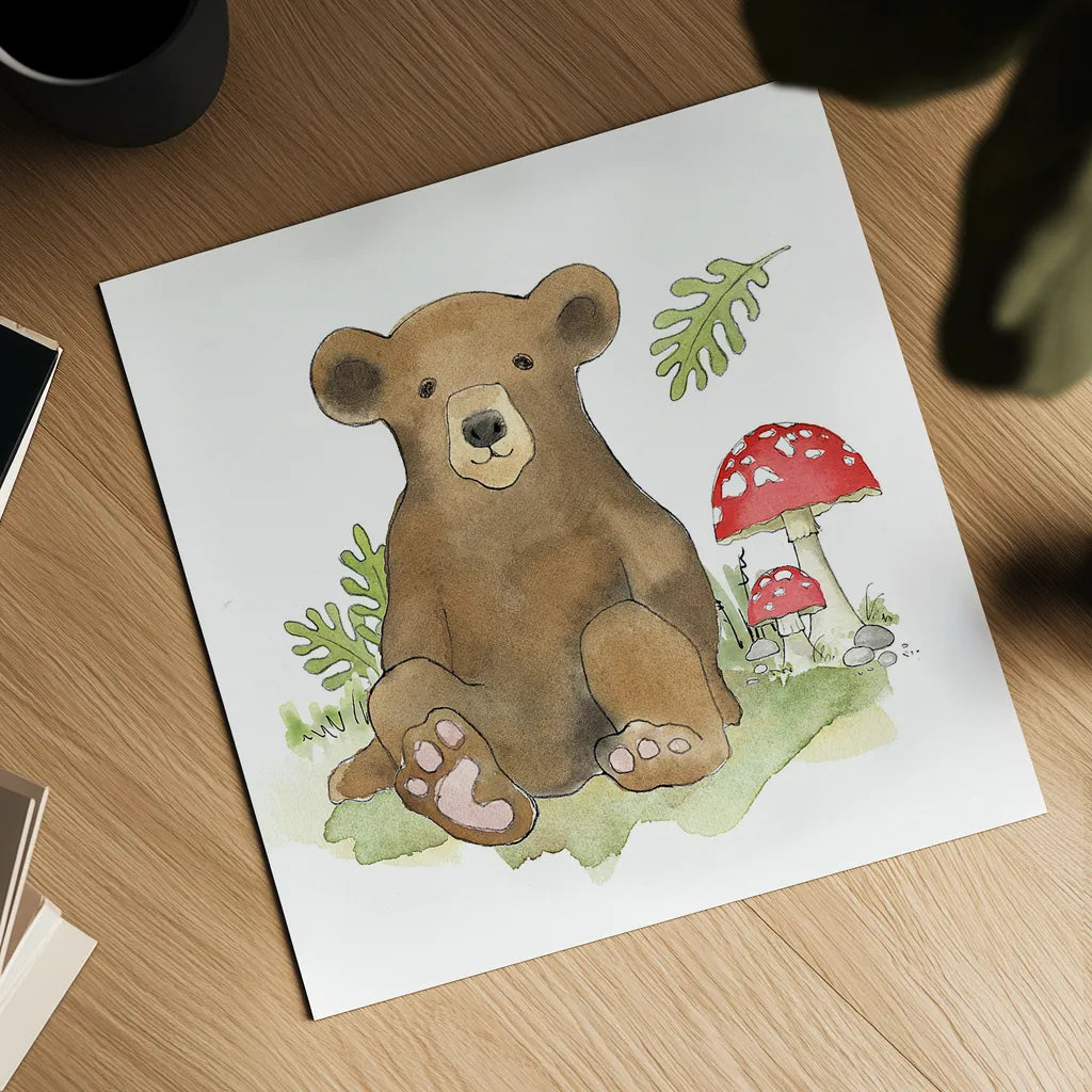 Baby Woodland II by Beth Grove. Shown as a detailed flat fine art print, highlighting archival giclee quality. Available as an archival giclee rolled canvas, fine art paper, or poster print. SKU 27731a.